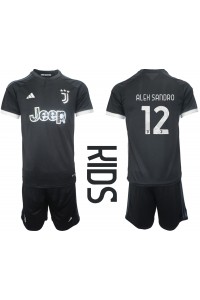 Juventus Alex Sandro #12 Jalkapallovaatteet Lasten Kolmas peliasu 2023-24 Lyhythihainen (+ Lyhyet housut)